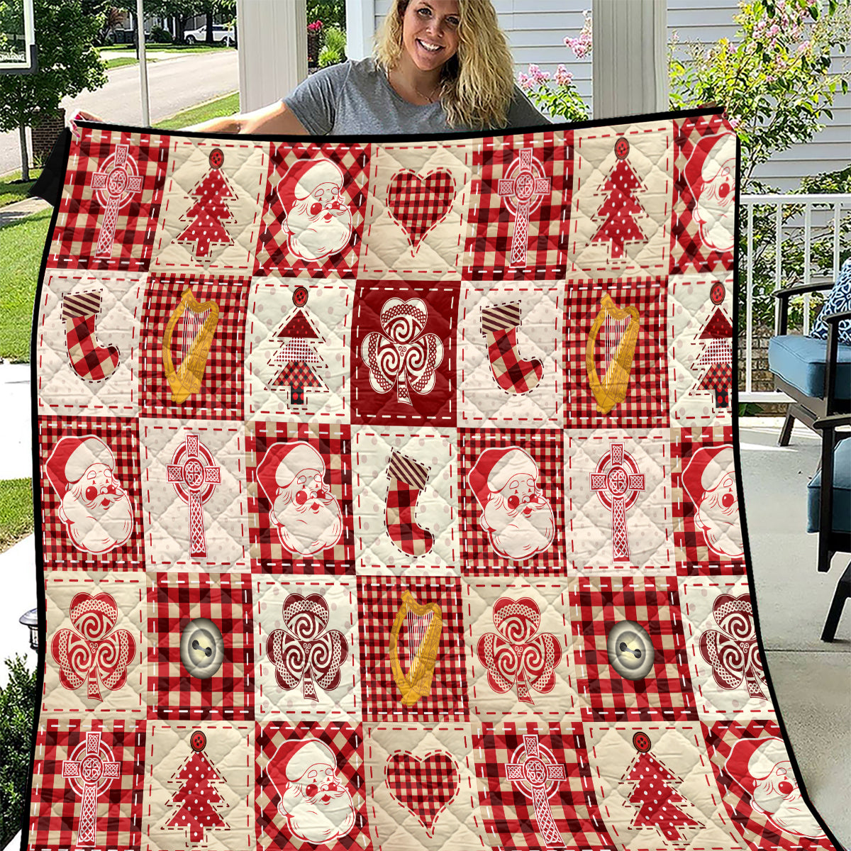 Ireland Christmas Quilt Irish Celtic Xmas Patchwork Style - Wonder Print Shop