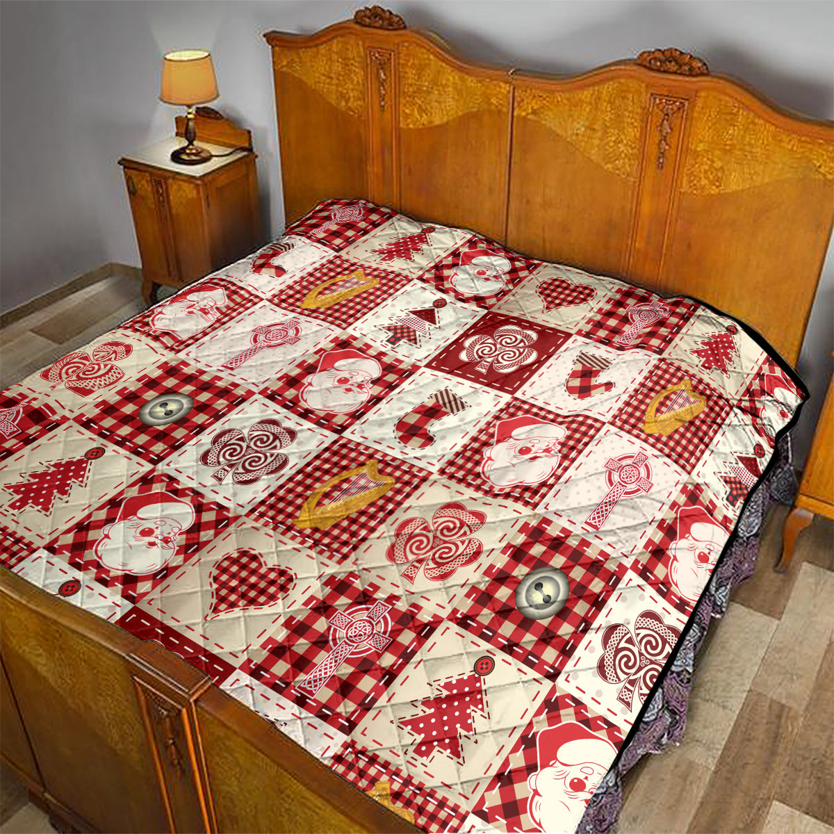 Ireland Christmas Quilt Irish Celtic Xmas Patchwork Style - Wonder Print Shop