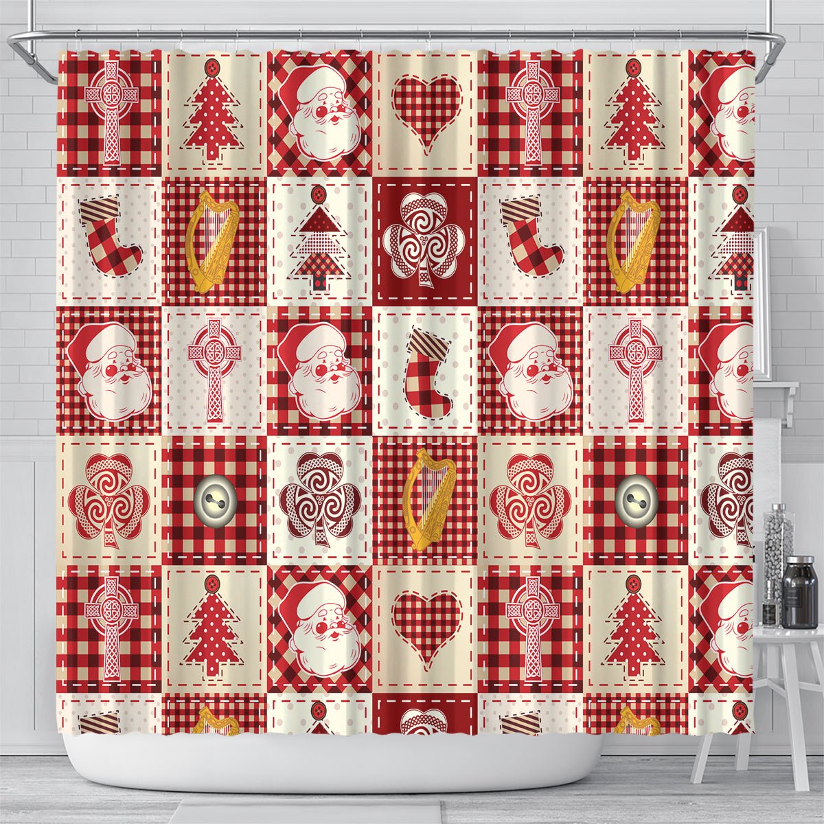 ireland-christmas-shower-curtain-irish-celtic-xmas-patchwork-style