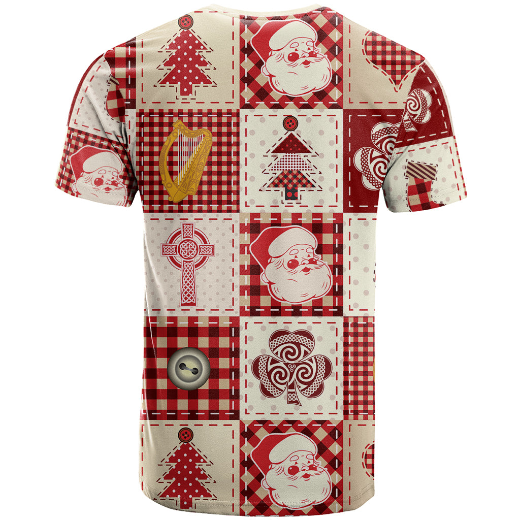 Ireland Christmas T Shirt Irish Celtic Xmas Patchwork Style - Wonder Print Shop