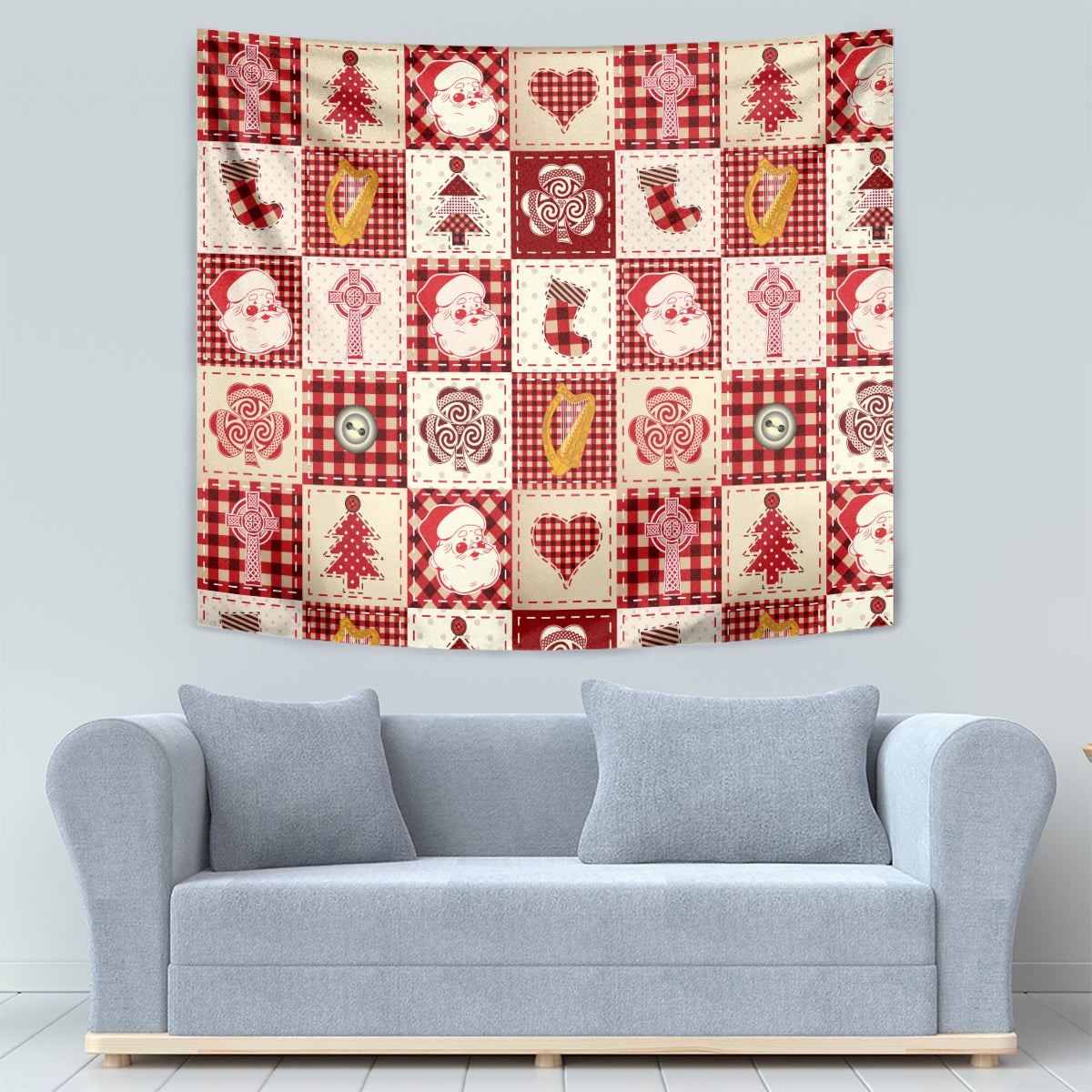 Ireland Christmas Tapestry Irish Celtic Xmas Patchwork Style - Wonder Print Shop