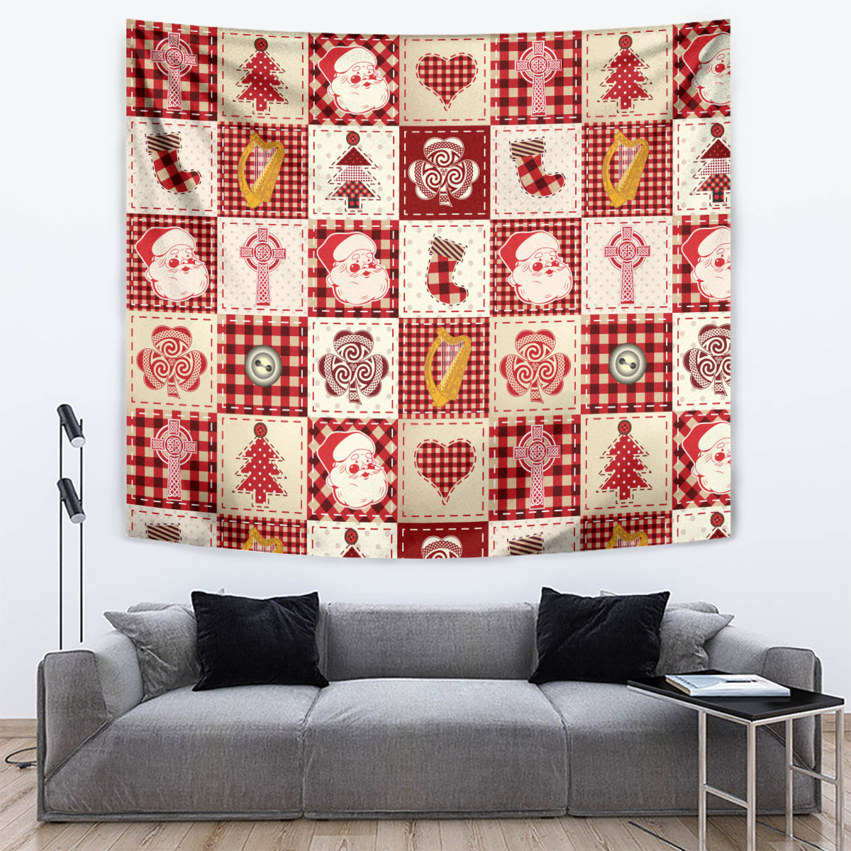 Ireland Christmas Tapestry Irish Celtic Xmas Patchwork Style - Wonder Print Shop