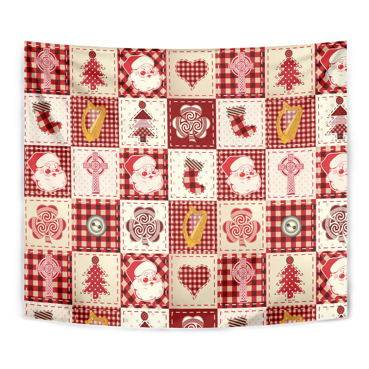 Ireland Christmas Tapestry Irish Celtic Xmas Patchwork Style - Wonder Print Shop