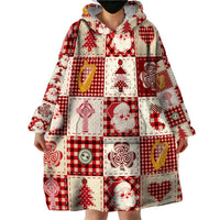 Ireland Christmas Wearable Blanket Hoodie Irish Celtic Xmas Patchwork Style - Wonder Print Shop