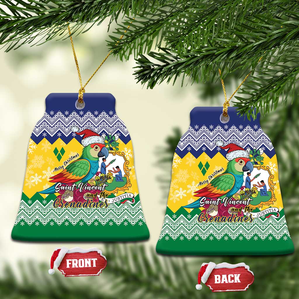 Saint Vincent and the Grenadines Christmas Ceramic Ornament Santa Vincent Parrot - Wonder Print Shop