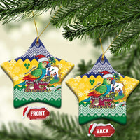 Saint Vincent and the Grenadines Christmas Ceramic Ornament Santa Vincent Parrot - Wonder Print Shop