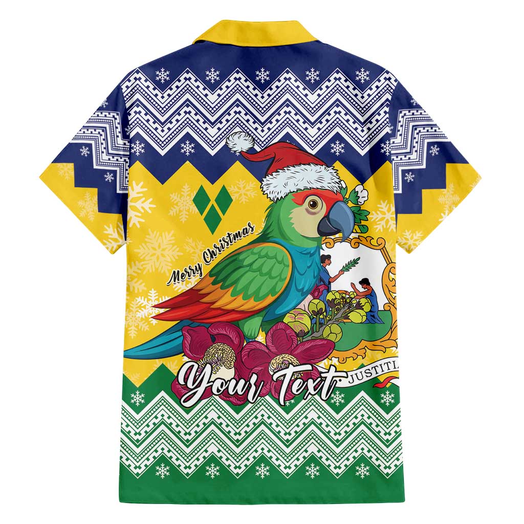 Personalized Saint Vincent and the Grenadines Christmas Family Matching Off Shoulder Short Dress and Hawaiian Shirt Santa Vincent Parrot - Wonder Print Shop