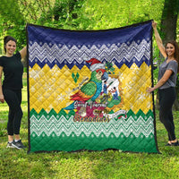 Saint Vincent and the Grenadines Christmas Quilt Santa Vincent Parrot - Wonder Print Shop