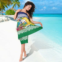 Saint Vincent and the Grenadines Christmas Sarong Santa Vincent Parrot - Wonder Print Shop