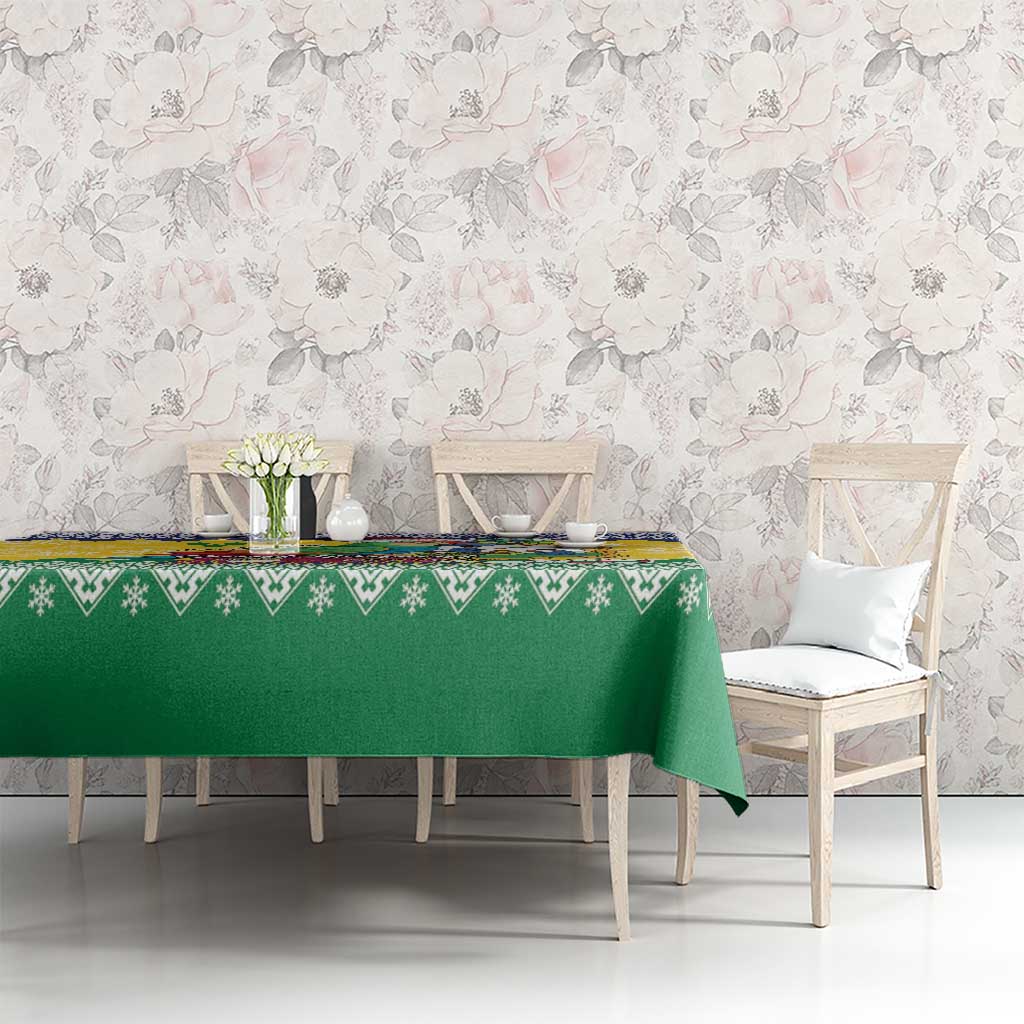 Saint Vincent and the Grenadines Christmas Tablecloth Santa Vincent Parrot - Wonder Print Shop