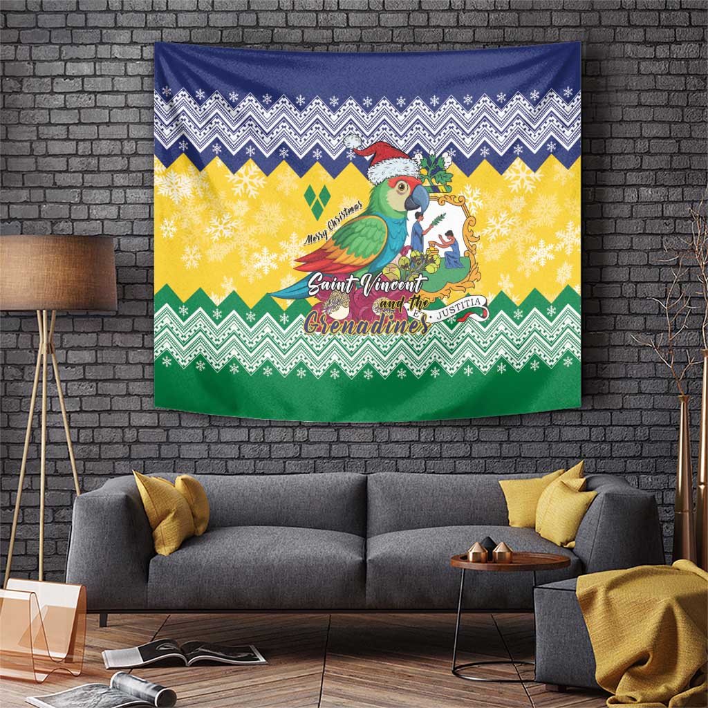 Saint Vincent and the Grenadines Christmas Tapestry Santa Vincent Parrot - Wonder Print Shop