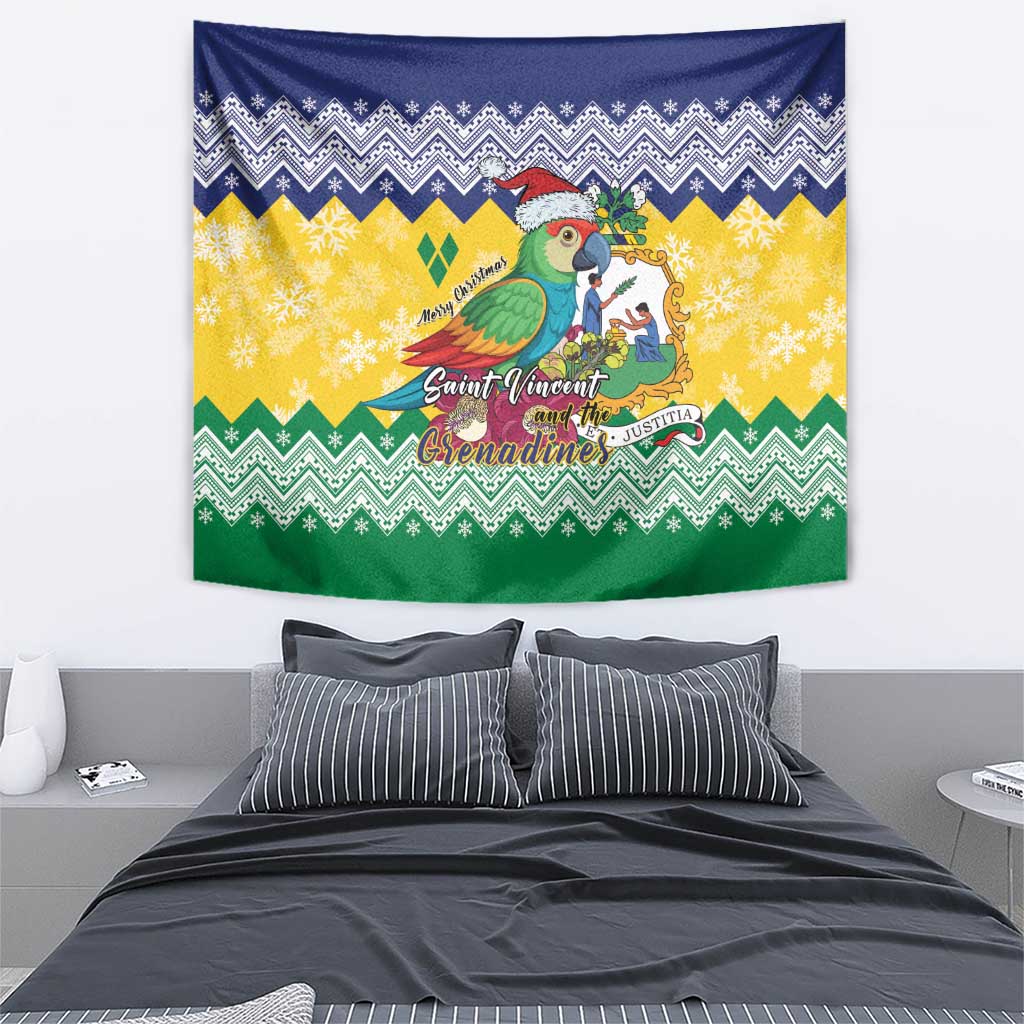 Saint Vincent and the Grenadines Christmas Tapestry Santa Vincent Parrot - Wonder Print Shop