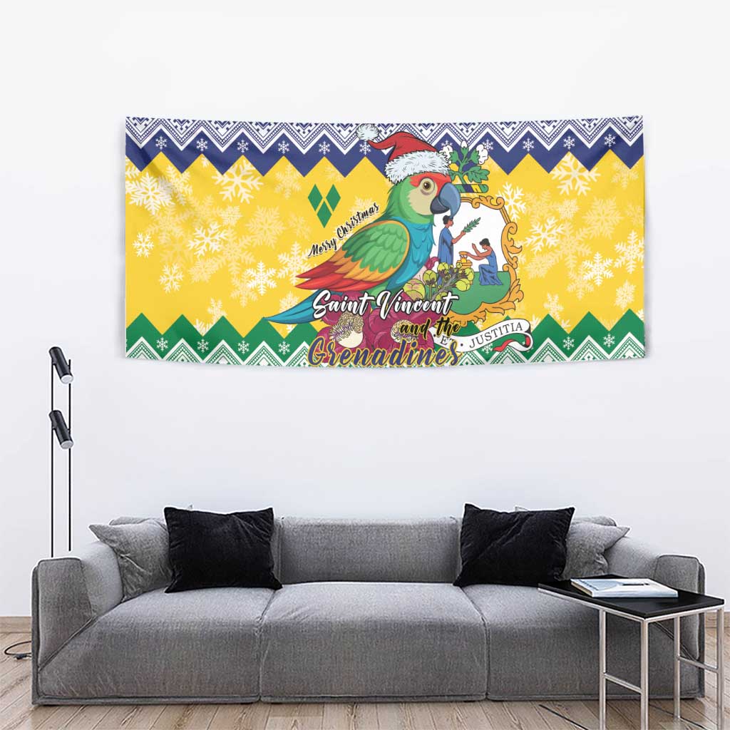 Saint Vincent and the Grenadines Christmas Tapestry Santa Vincent Parrot - Wonder Print Shop