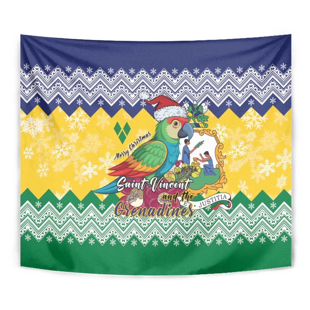Saint Vincent and the Grenadines Christmas Tapestry Santa Vincent Parrot - Wonder Print Shop
