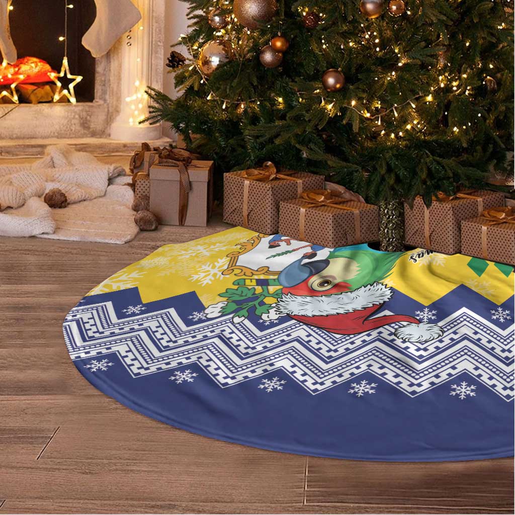 Saint Vincent and the Grenadines Christmas Tree Skirt Santa Vincent Parrot - Wonder Print Shop