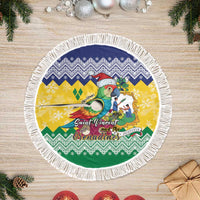 Saint Vincent and the Grenadines Christmas Tree Skirt Santa Vincent Parrot - Wonder Print Shop