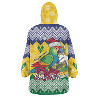 Personalized Saint Vincent and the Grenadines Christmas Wearable Blanket Hoodie Santa Vincent Parrot - Wonder Print Shop