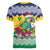 Personalized Saint Vincent and the Grenadines Christmas Women V-Neck T-Shirt Santa Vincent Parrot - Wonder Print Shop