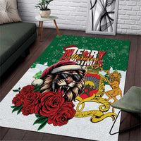 Morocco Christmas Area Rug Santa Lion With Rose Xmas Vibe - Wonder Print Shop