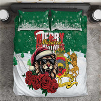 Morocco Christmas Bedding Set Santa Lion With Rose Xmas Vibe - Wonder Print Shop