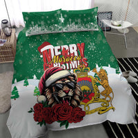 Morocco Christmas Bedding Set Santa Lion With Rose Xmas Vibe - Wonder Print Shop