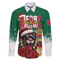 Morocco Christmas Family Matching Puletasi and Hawaiian Shirt Santa Lion With Rose Xmas Vibe - Wonder Print Shop