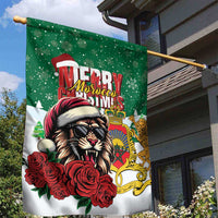 Morocco Christmas Garden Flag Santa Lion With Rose Xmas Vibe - Wonder Print Shop