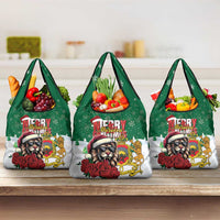 Morocco Christmas Grocery Bag Santa Lion With Rose Xmas Vibe