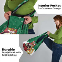 Morocco Christmas Grocery Bag Santa Lion With Rose Xmas Vibe