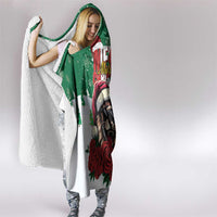 Morocco Christmas Hooded Blanket Santa Lion With Rose Xmas Vibe