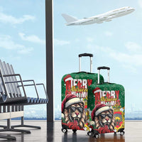 Morocco Christmas Luggage Cover Santa Lion With Rose Xmas Vibe - Wonder Print Shop