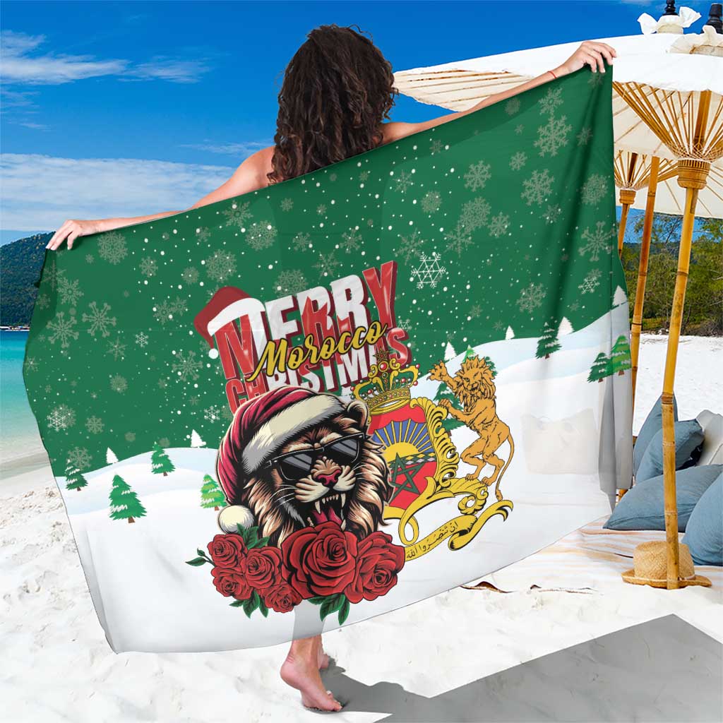 Morocco Christmas Sarong Santa Lion With Rose Xmas Vibe - Wonder Print Shop