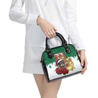 Morocco Christmas Shoulder Handbag Santa Lion With Rose Xmas Vibe