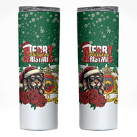 Morocco Christmas Skinny Tumbler Santa Lion With Rose Xmas Vibe - Wonder Print Shop