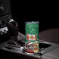 Morocco Christmas Skinny Tumbler Santa Lion With Rose Xmas Vibe - Wonder Print Shop