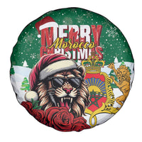 Morocco Christmas Spare Tire Cover Santa Lion With Rose Xmas Vibe - Wonder Print Shop