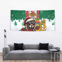 Morocco Christmas Tapestry Santa Lion With Rose Xmas Vibe - Wonder Print Shop
