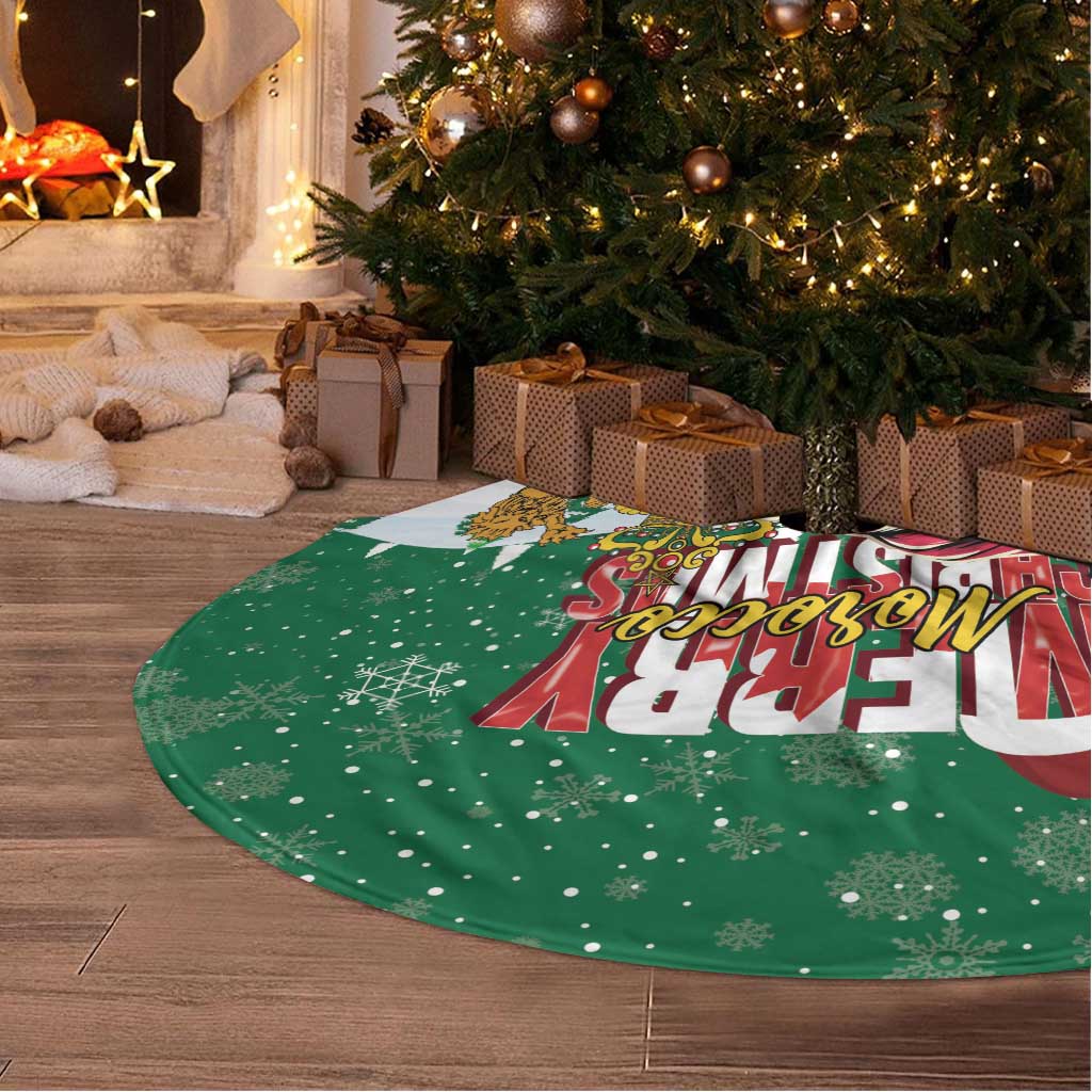 Morocco Christmas Tree Skirt Santa Lion With Rose Xmas Vibe - Wonder Print Shop