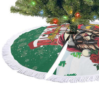 Morocco Christmas Tree Skirt Santa Lion With Rose Xmas Vibe - Wonder Print Shop