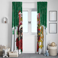 Morocco Christmas Window Curtain Santa Lion With Rose Xmas Vibe - Wonder Print Shop