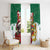 Morocco Christmas Window Curtain Santa Lion With Rose Xmas Vibe - Wonder Print Shop