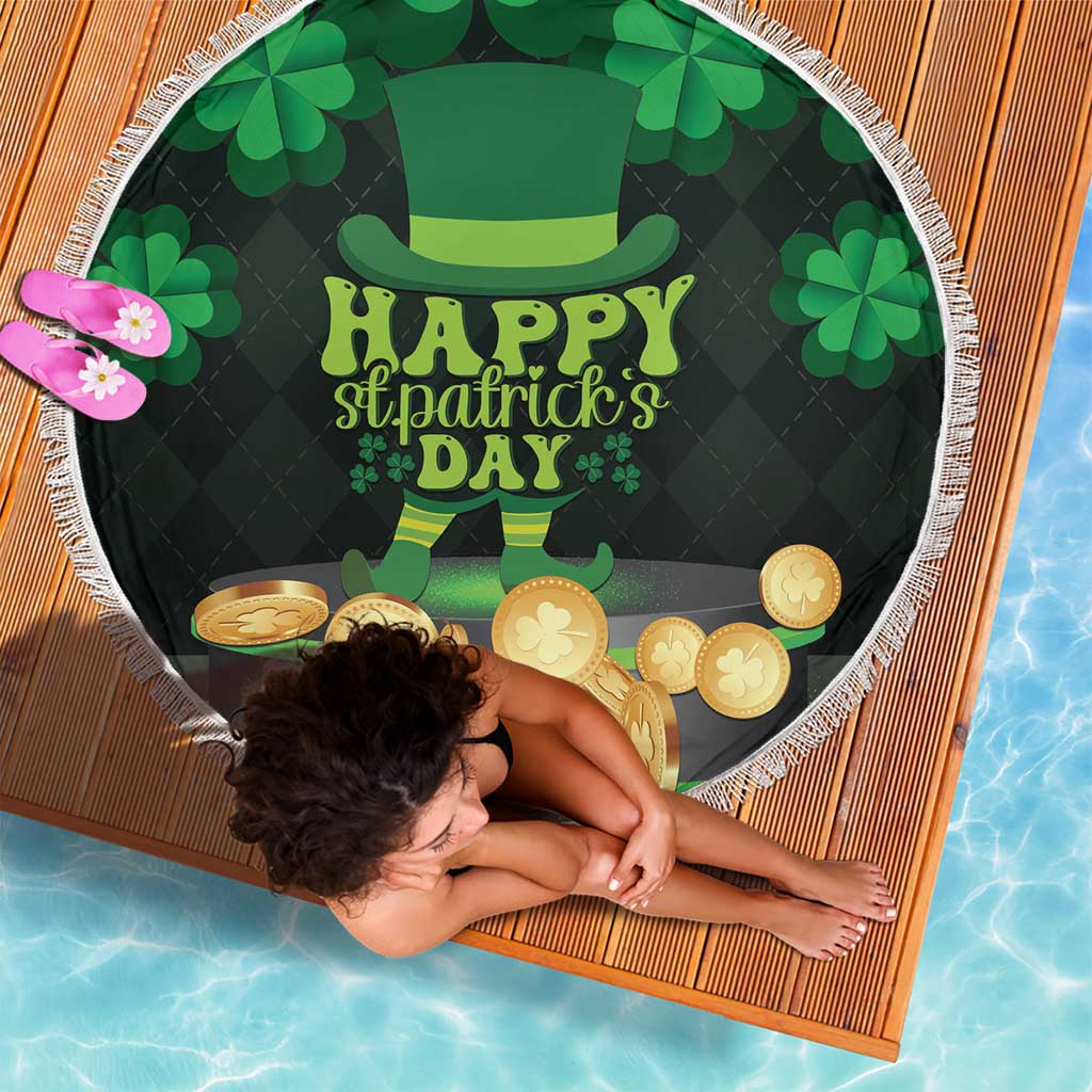 Ireland St Patrick's Day Beach Blanket Irish Shamrocks Leprechaun