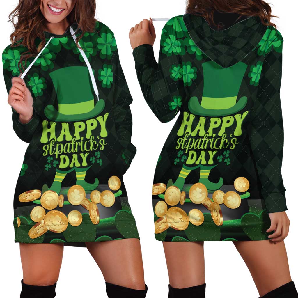 Ireland St Patrick's Day Hoodie Dress Irish Shamrocks Leprechaun - Wonder Print Shop