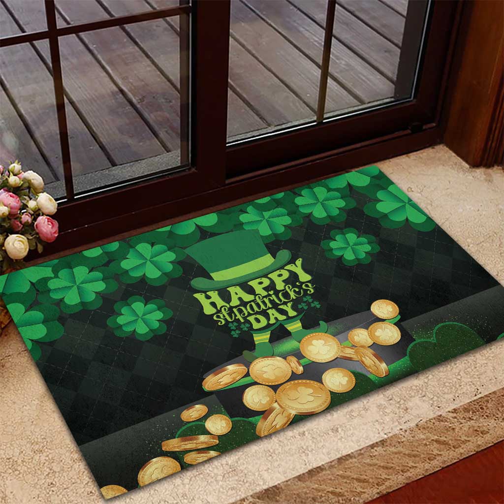 Ireland St Patrick's Day Rubber Doormat Irish Shamrocks Leprechaun - Wonder Print Shop