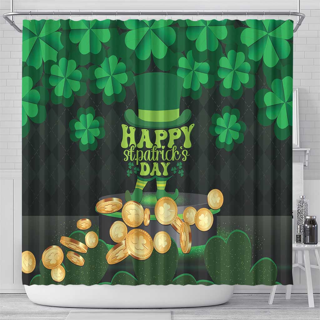 Ireland St Patrick's Day Shower Curtain Irish Shamrocks Leprechaun - Wonder Print Shop