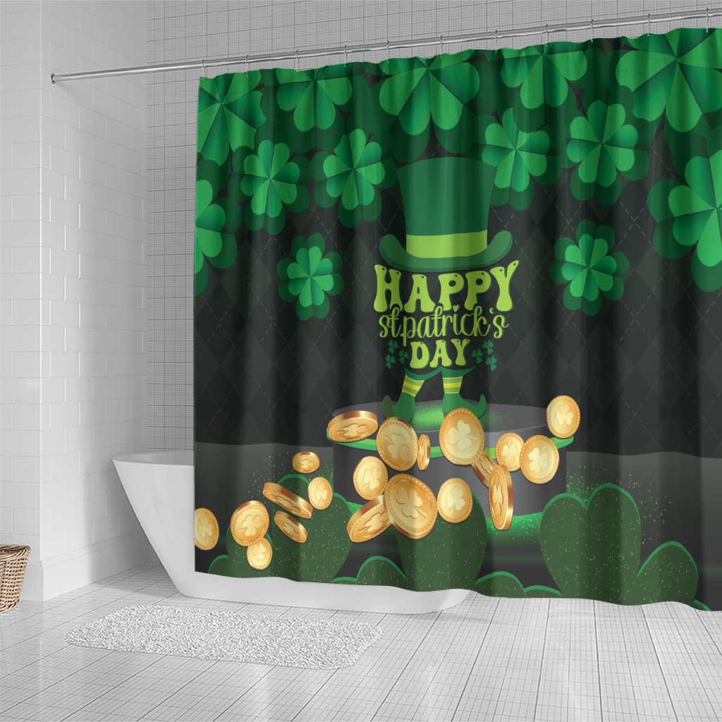 Ireland St Patrick's Day Shower Curtain Irish Shamrocks Leprechaun - Wonder Print Shop