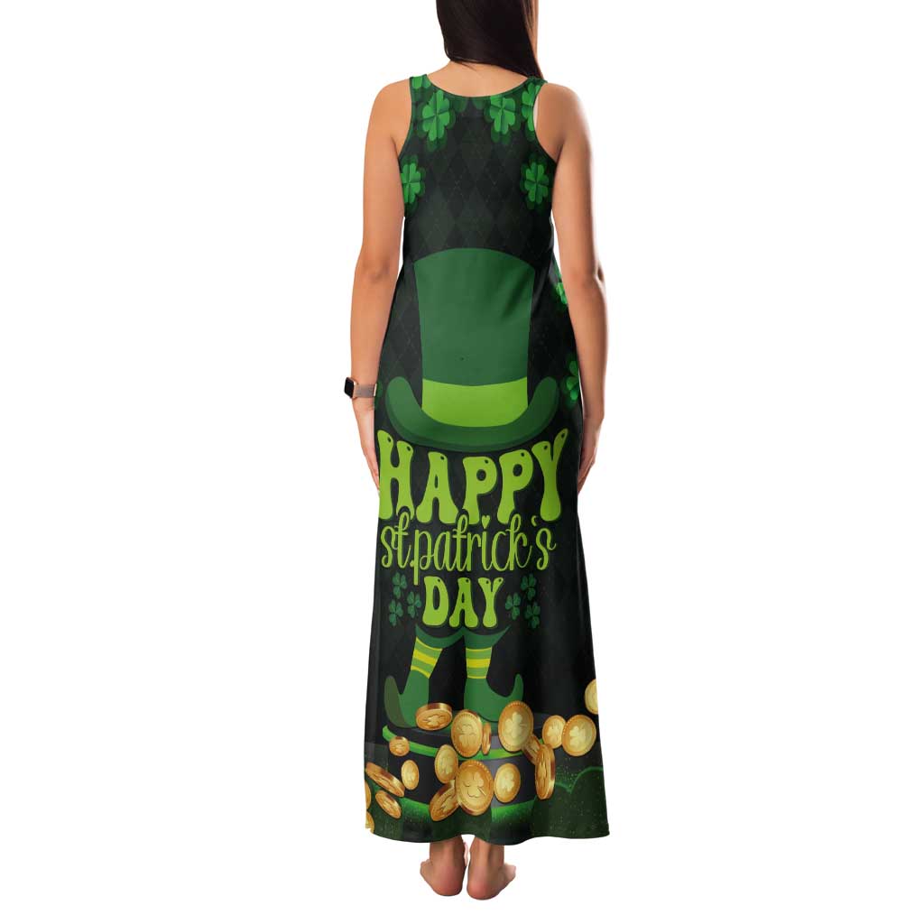 Ireland St Patrick's Day Tank Maxi Dress Irish Shamrocks Leprechaun - Wonder Print Shop