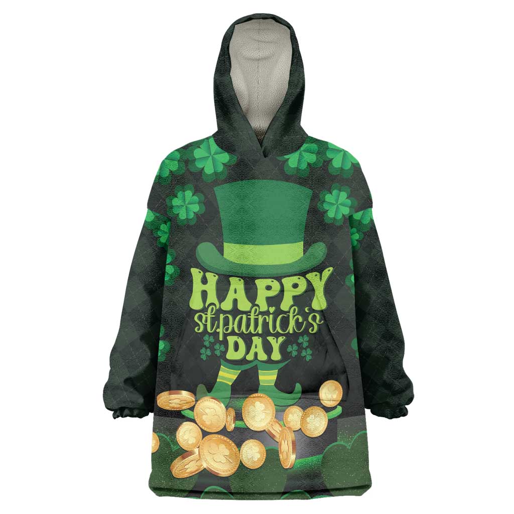 Ireland St Patrick's Day Wearable Blanket Hoodie Irish Shamrocks Leprechaun - Wonder Print Shop