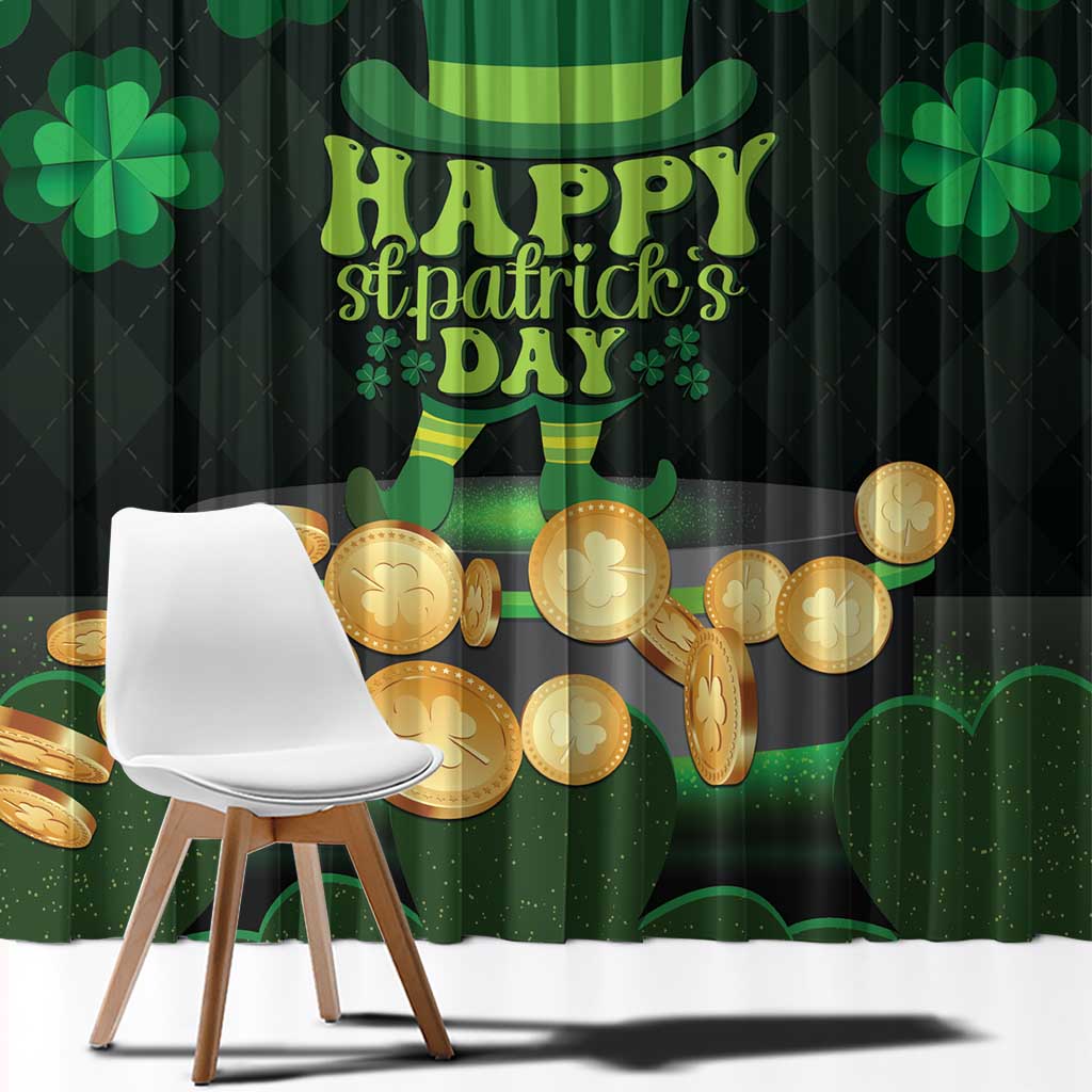 Ireland St Patrick's Day Window Curtain Irish Shamrocks Leprechaun - Wonder Print Shop
