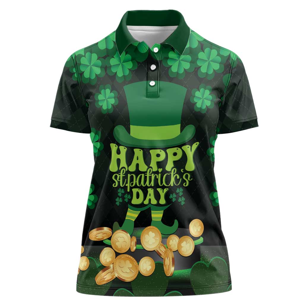 Ireland St Patrick's Day Women Polo Shirt Irish Shamrocks Leprechaun - Wonder Print Shop